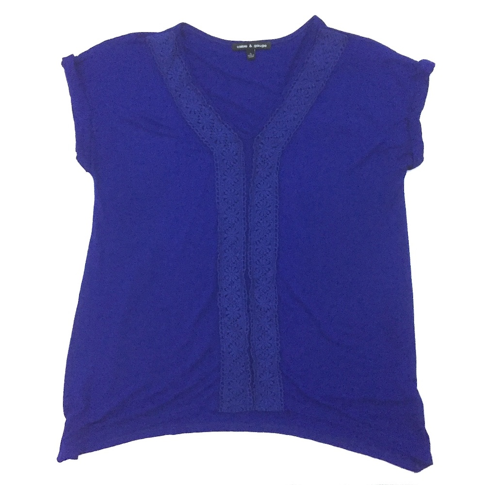 Cable & Gauge Soft Viscose Top with Crochet Trim